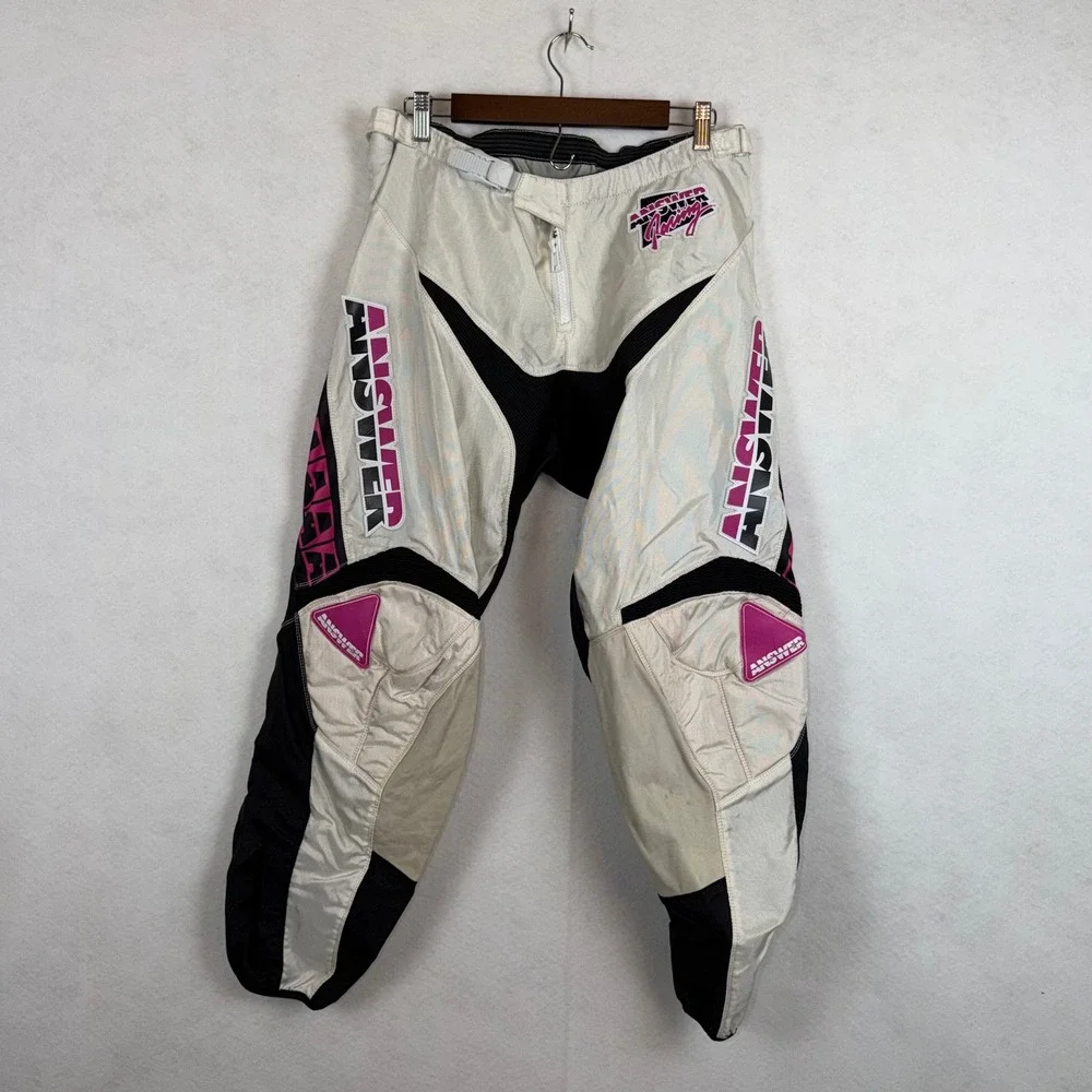 Answer Racing Motocross Pants Mens 30 Pink White Black MX Dirt Bike Riding Gear
